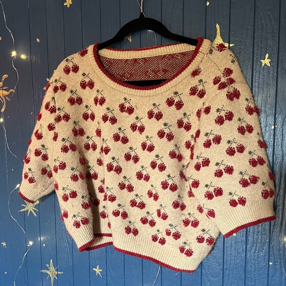 Retro style cherry sweater